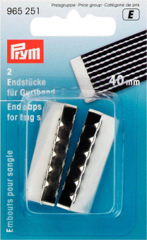 Endstücke für Gurtband 40mm breit silberfarbig 