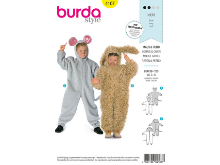 Burda 4107 Maus & Hund (98-128) 