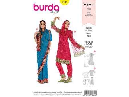 Burda 7701 Inderin (34-46) 