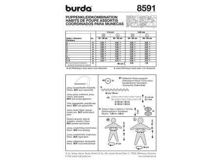 Burda 8591 Puppenkleider 