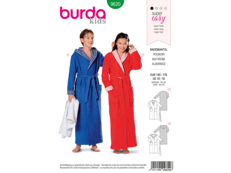 Burda 9620 Bademantel (140-176) 