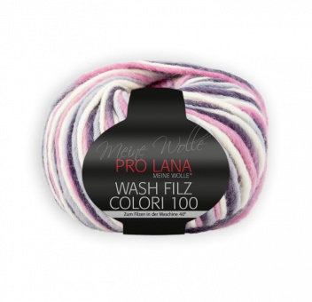 Pro Lana Wash-Filz colori 100 Farbe 706 pinkgrauweiß 
