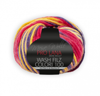 Pro Lana Wash-Filz colori 100 Farbe 705 rotgelblila 