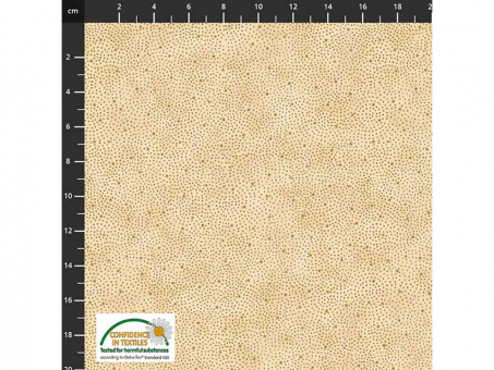 Baumwollstoff beige gold Sternchen 