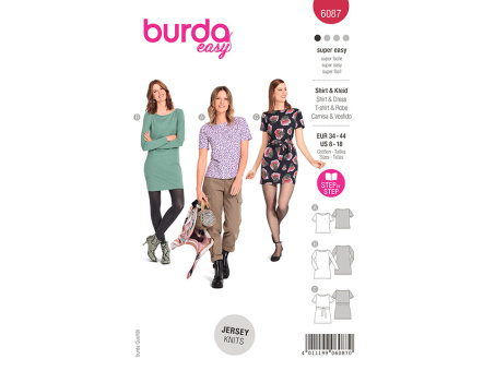 Burda 6087 Shirt & Kleid (34-44) 