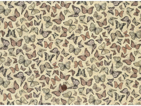 Baumwollstoff beige Schmetterlinge pastell 