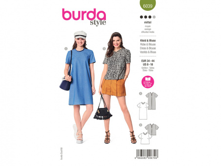 Burda 6039 Kleid & Bluse (34-44) 