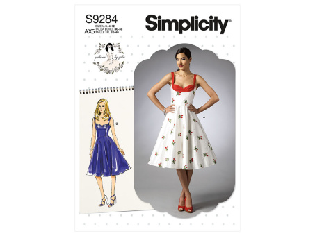 Simplicity S9284.AX5 PG A Kleid Vintage 30-38 