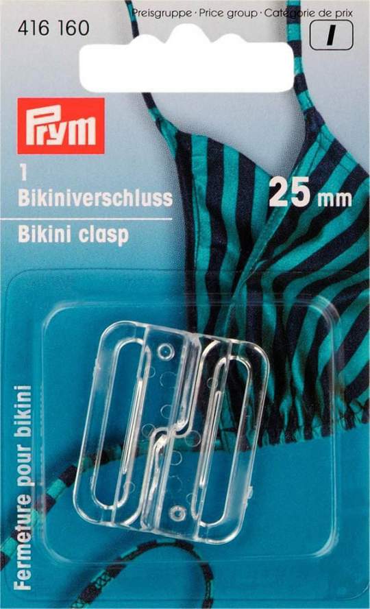 Bikini- und Gürtelverschluss 25 mm transparent 