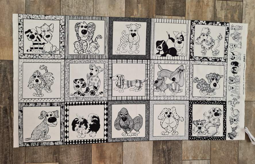 Panel Baumwolle Hunderassen 0,60x1,10m 