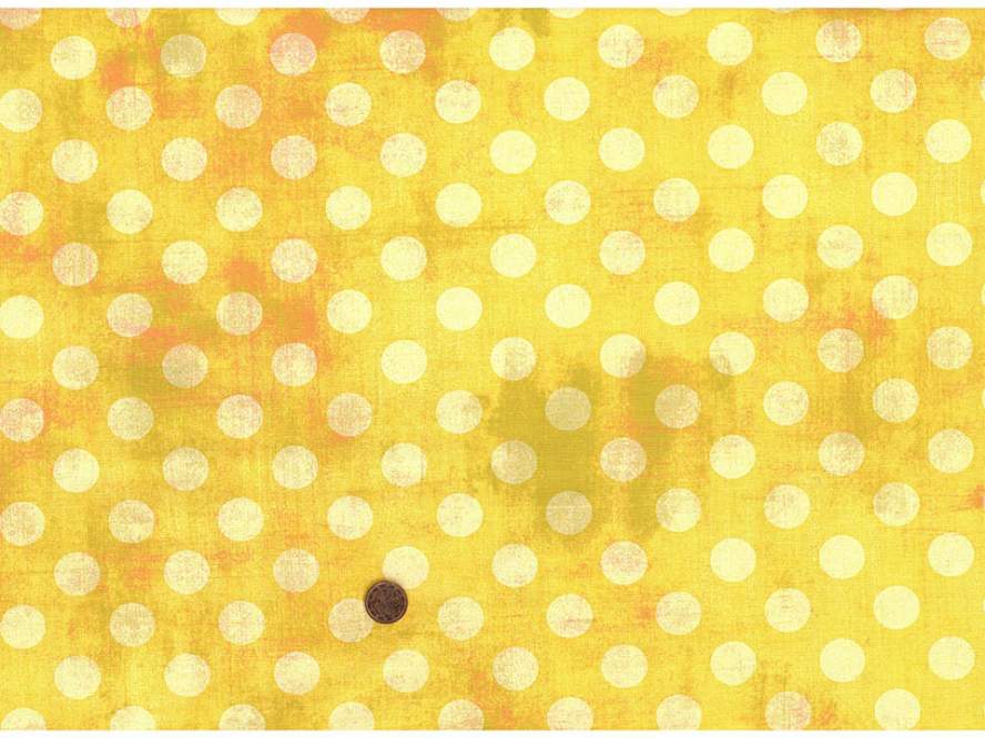 Baumwollstoff Punkte groß gelb 