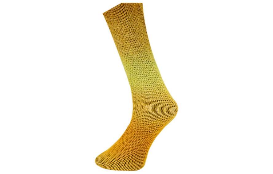 FERNER Sockenwolle mit Seide 6 fädig mit Merinowolle Fb.574 gelb 