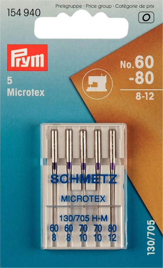 Prym Naehmaschinennadeln 130/705 Microtex 60-80 