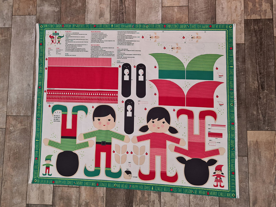 Panel Baumwolle Weihnachtself 0,900x1,10m 