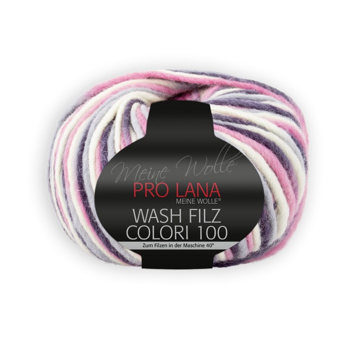 Pro Lana Wash-Filz colori 100 Farbe 706 pinkgrauweiß 