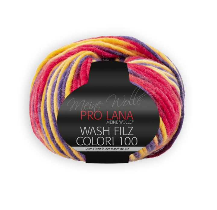 Pro Lana Wash-Filz colori 100 Farbe 705 rotgelblila 