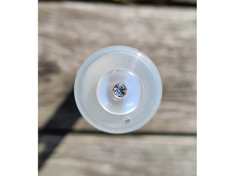 Perlmuttknopf mit Glitzersteinchen (Imitat) 12mm 