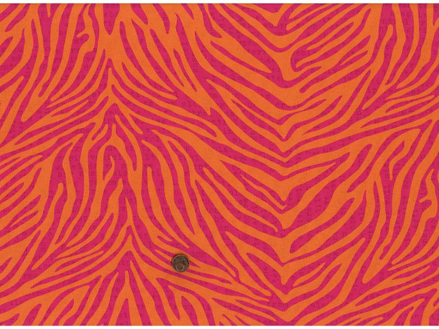 Baumwollstoff Zebra pink/orange 