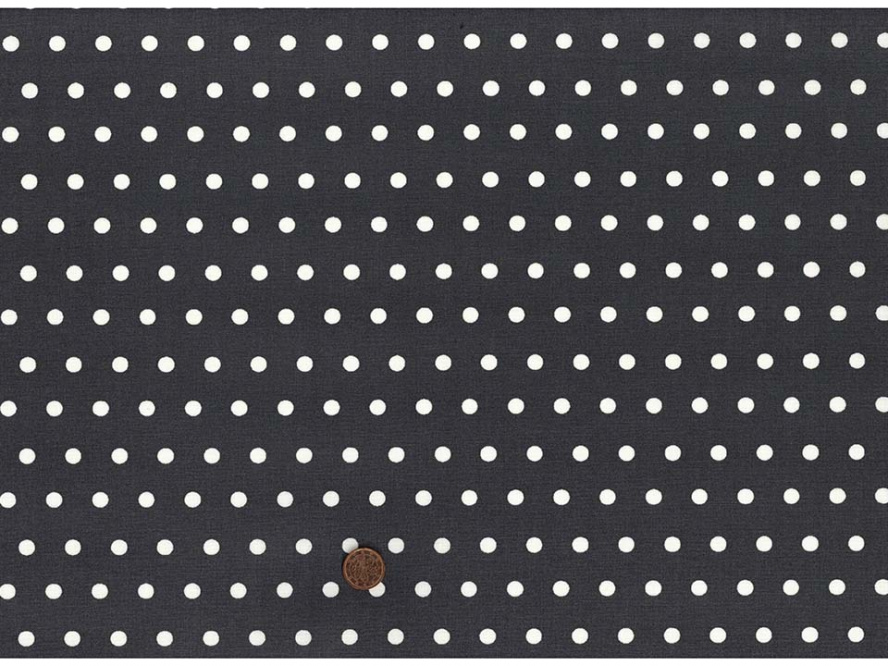 Beschichtete Baumwolle Punkte schwarz 