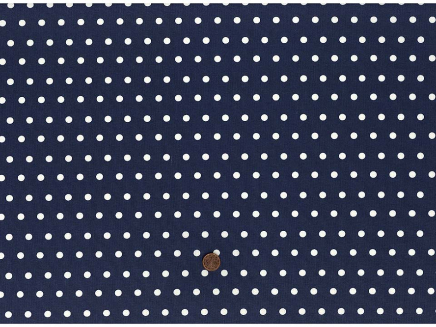 Beschichtete Baumwolle Punkte dunkelblau 