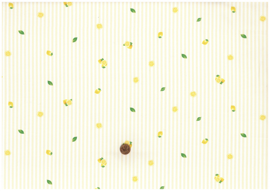 Baumwollstoff Popeline gelb gestreifte Zitrone 