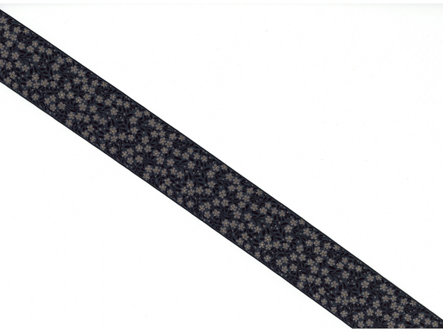 Zierband  Vergissmeinnicht grau 50mm breit 
