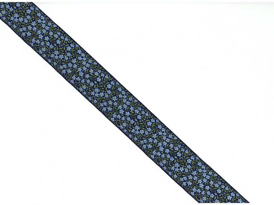 Zierband  Vergissmeinnicht hellblau 50mm breit 