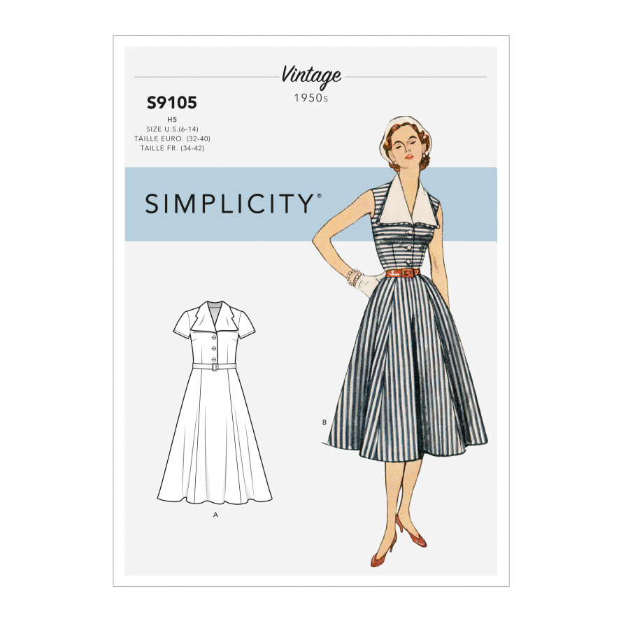 Simplicity S9105.U5 PG A Kleid Vintage 42-50 