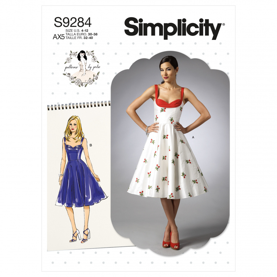 Simplicity S9284.AX5 PG A Kleid Vintage 30-38 