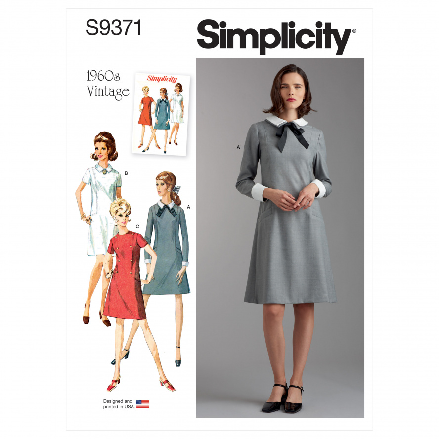 Simplicity S9371.F5 PG A Kleid Vintage 44-52 