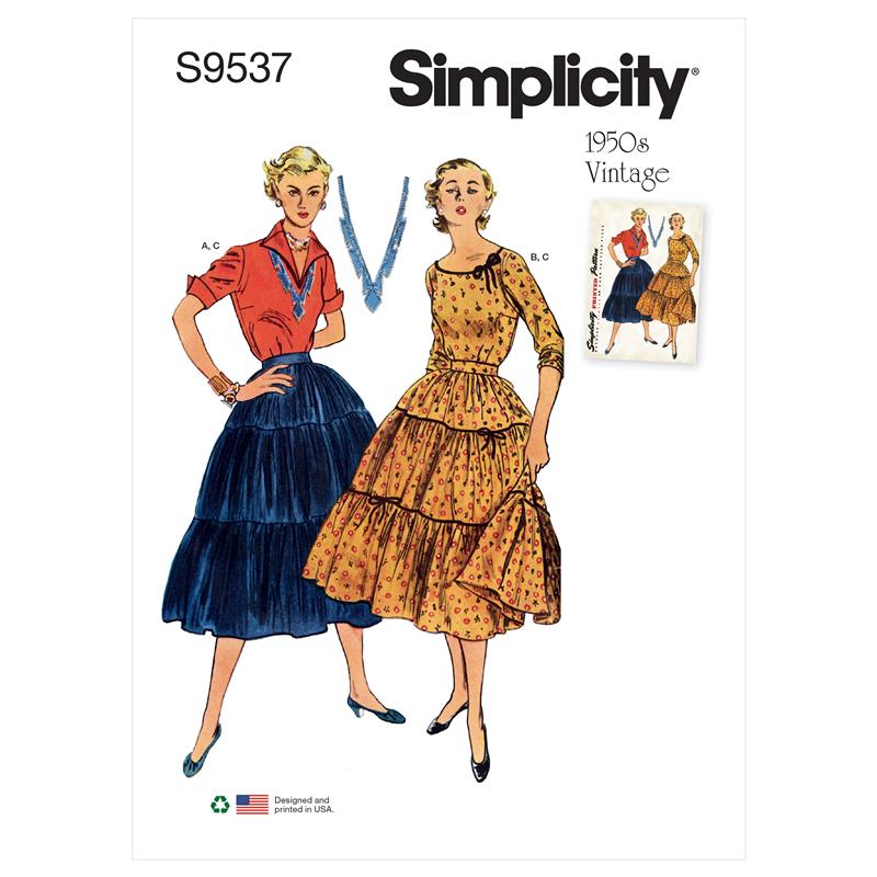 Simplicity 9537.H5 PG L Kleid Vintage 32-40 