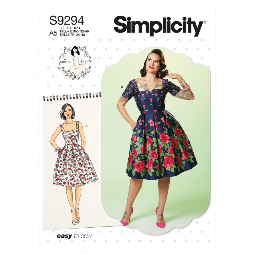 Simplicity S9294.A5 PG A Kleid Vintage 32-40 