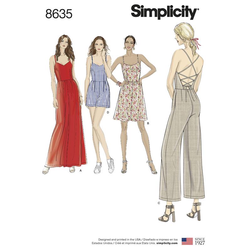 Simplicity G7066.H5 PG A Kleid & Overall 32-40 