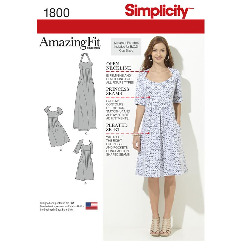 Simplicity 7599.AA PG A Kleid 36-44 