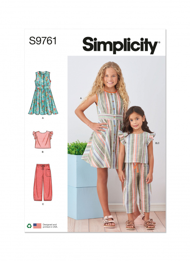 Simplicity S9761 Kleid, Hose, Shirt Alter 3-6 