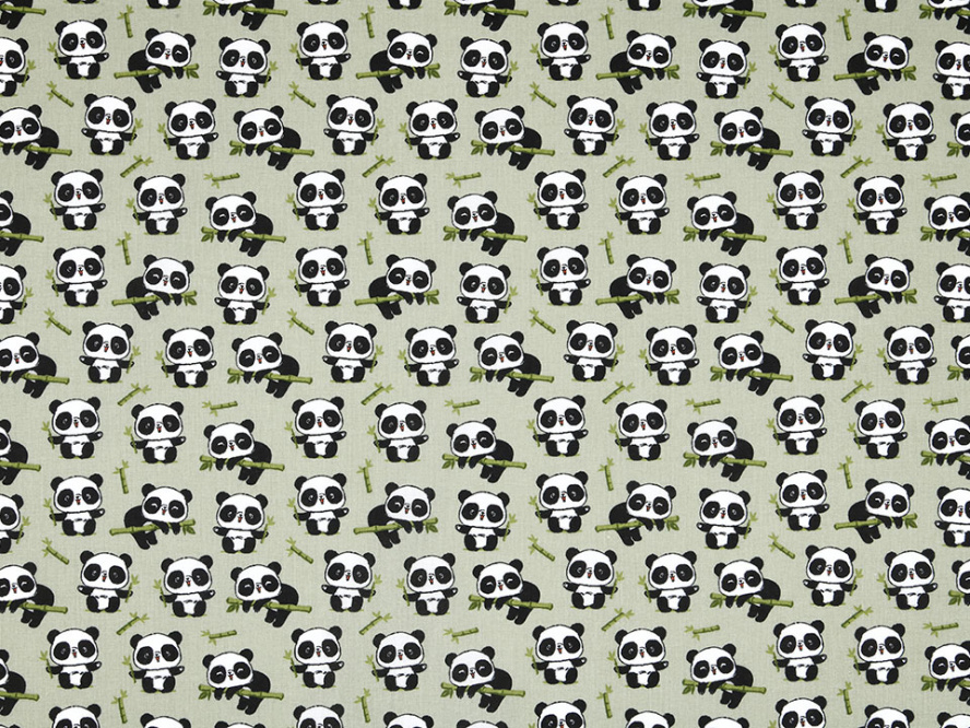 Baumwollstoff Pandabär 